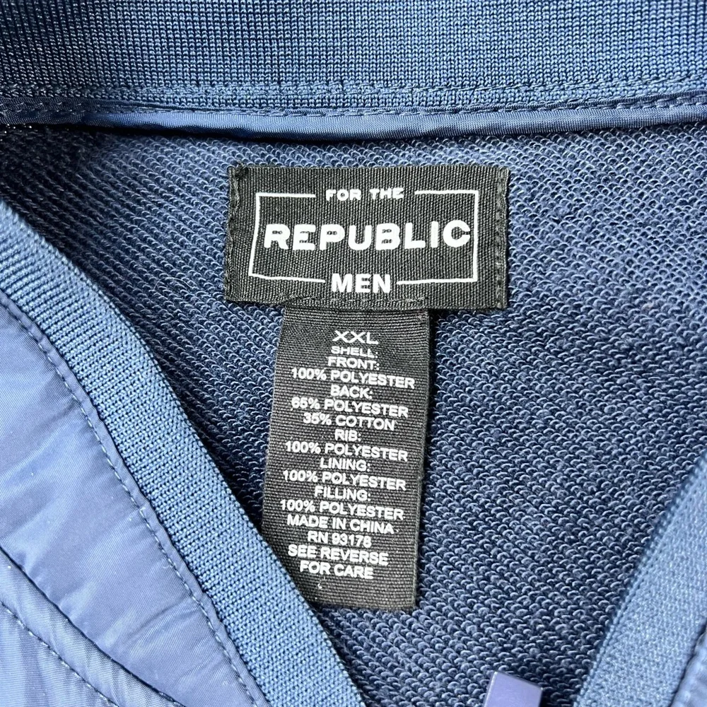 For The Republic Men's Dark Blue Quilted Vest zs XXL - Picture 3 of 11